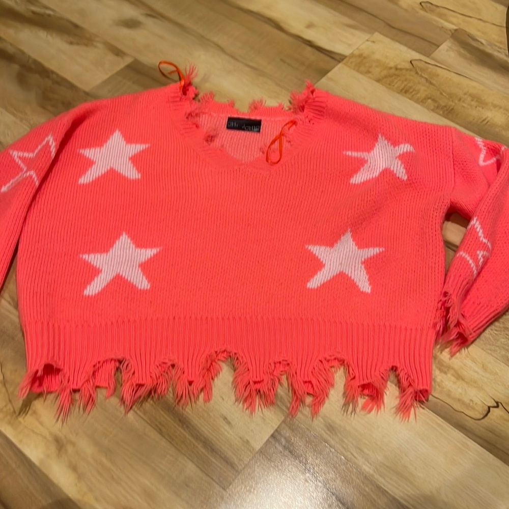 CHIC 2 CHICH hot pink star sweater